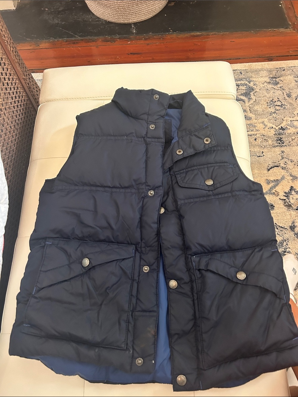 Lands' End Navy Blue Puffer Vest